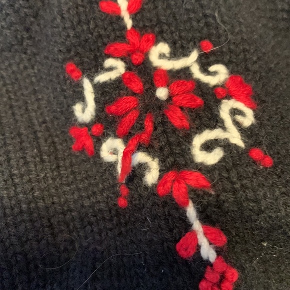 Hanna andersson size 60 black wool blend knit nordic folk elf sweater cardigan - Picture 9 of 11